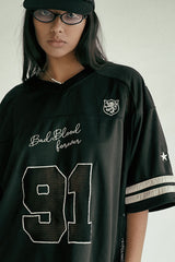 Badblood Crochet 91 Football Jersey Large Fit Black