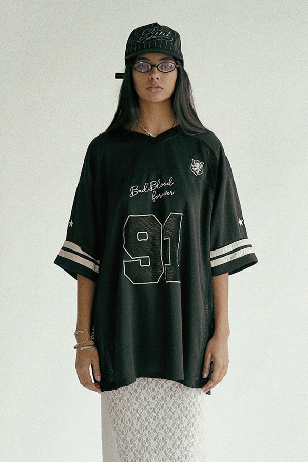 Badblood Crochet 91 Football Jersey Large Fit Black