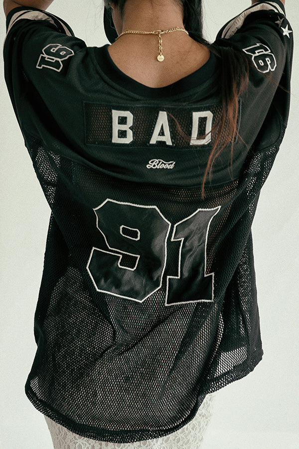 Badblood Crochet 91 Football Jersey Large Fit Black