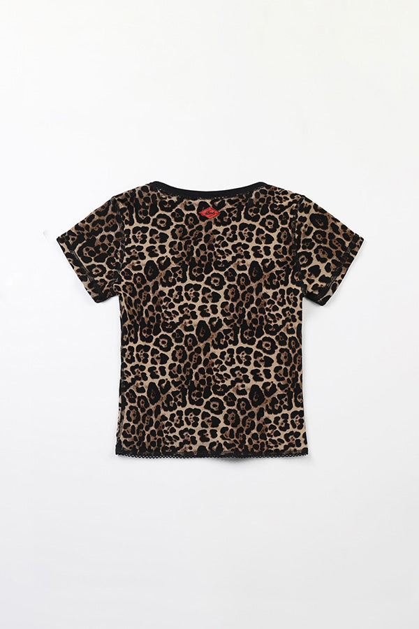 Badblood Reversible Baby T-Shirt - Leopard