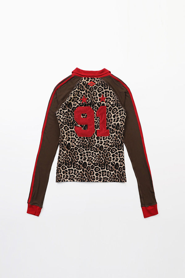 Badblood Nadja Reversible Jersey Top - Leopard/Black