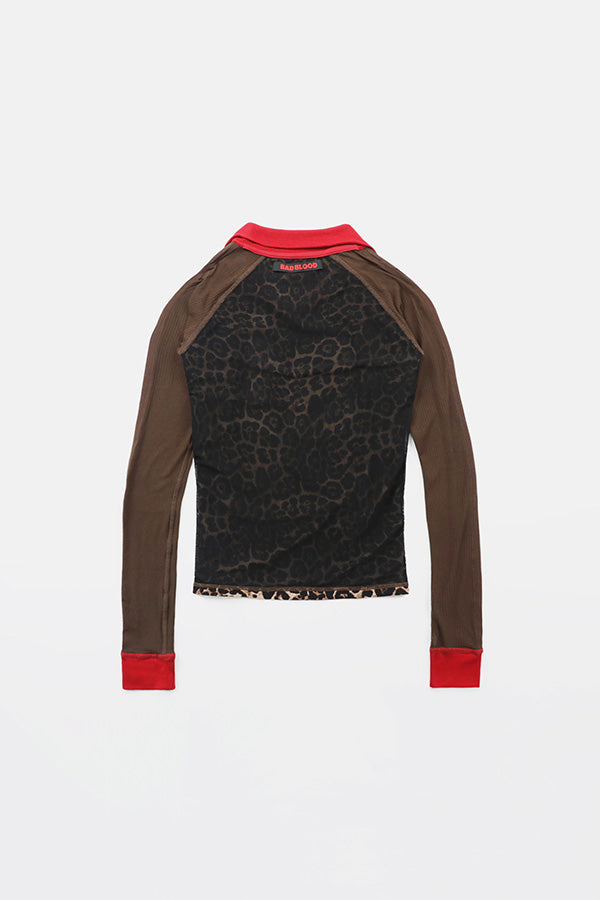 Badblood Nadja Reversible Jersey Top - Leopard/Black