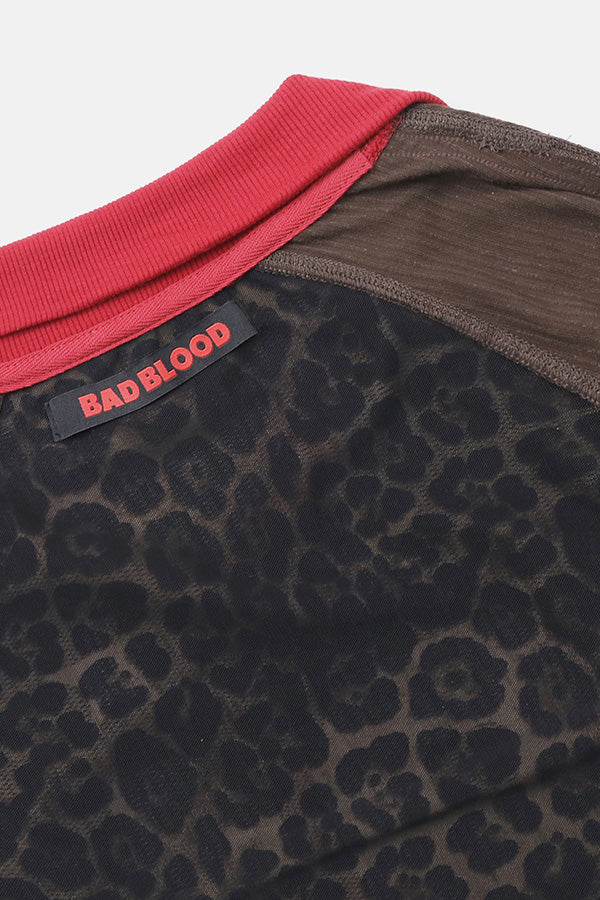 Badblood Nadja Reversible Jersey Top - Leopard/Black