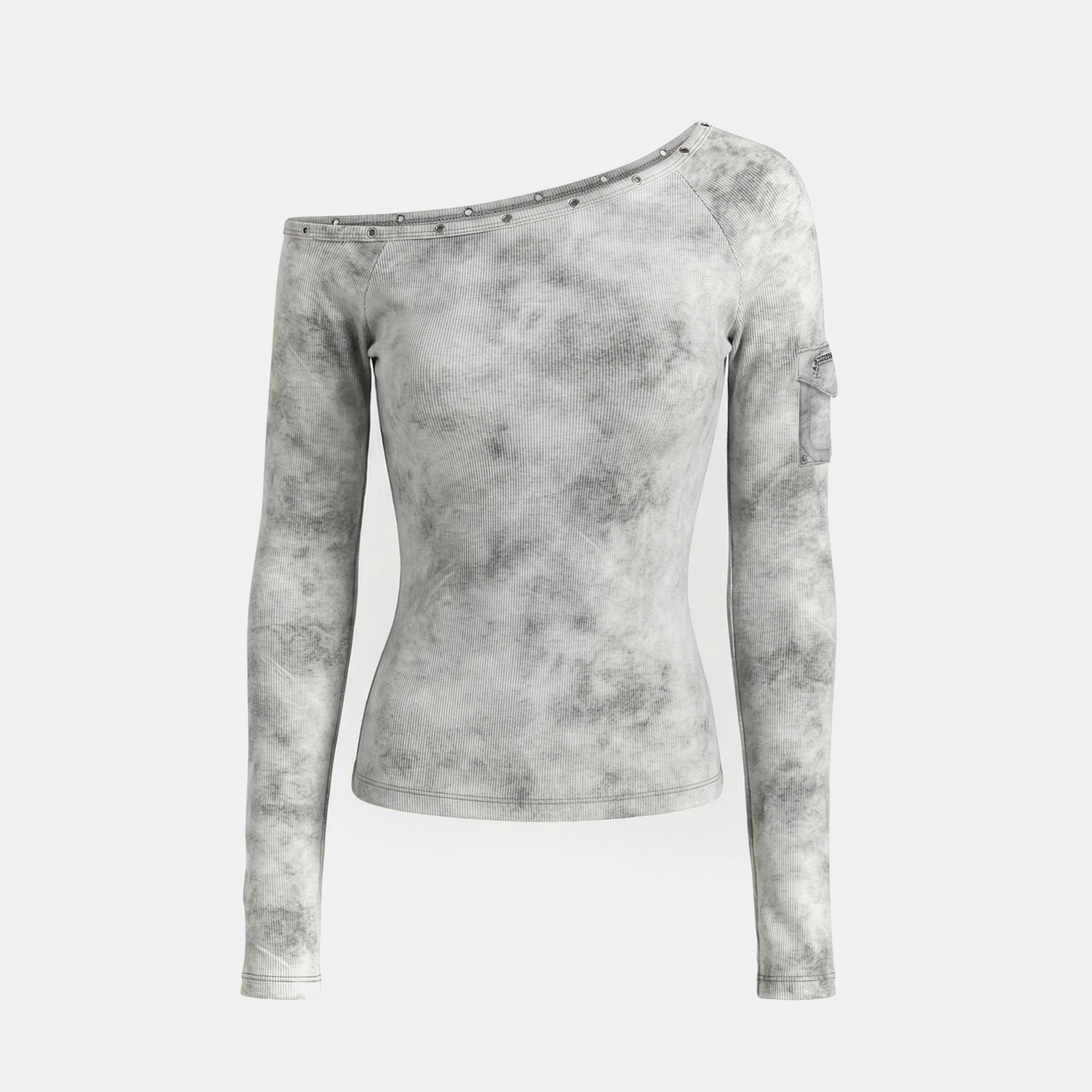 Badblood Viper Cotton Rib Asymmetric Top - White