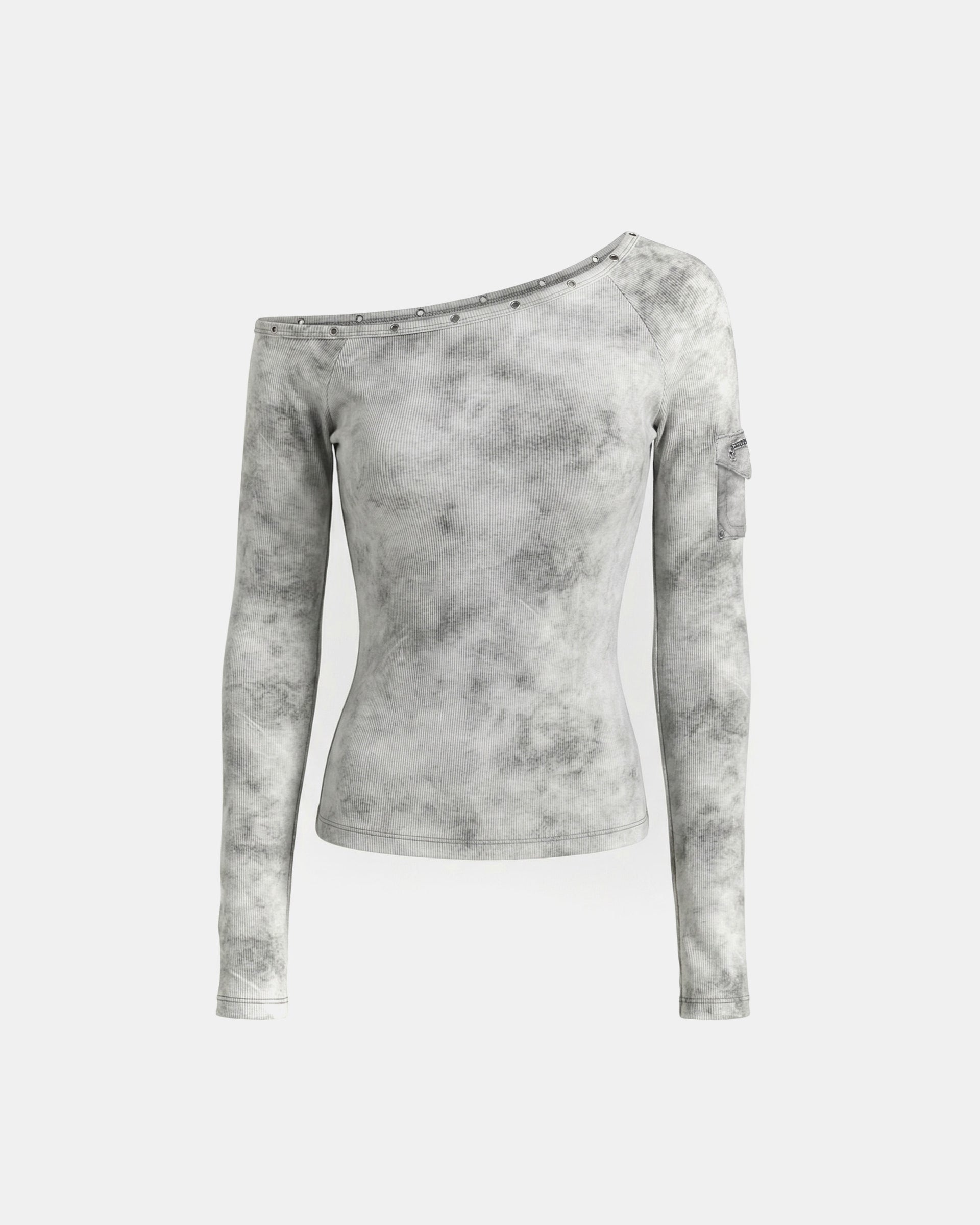 Badblood Viper Cotton Rib Asymmetric Top - White