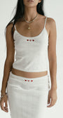 Badblood Classic Logo Pointel Cami Tank White