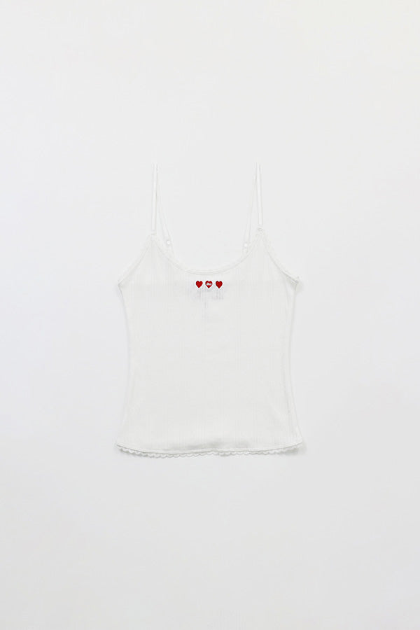 Badblood Classic Logo Pointel Cami Tank White