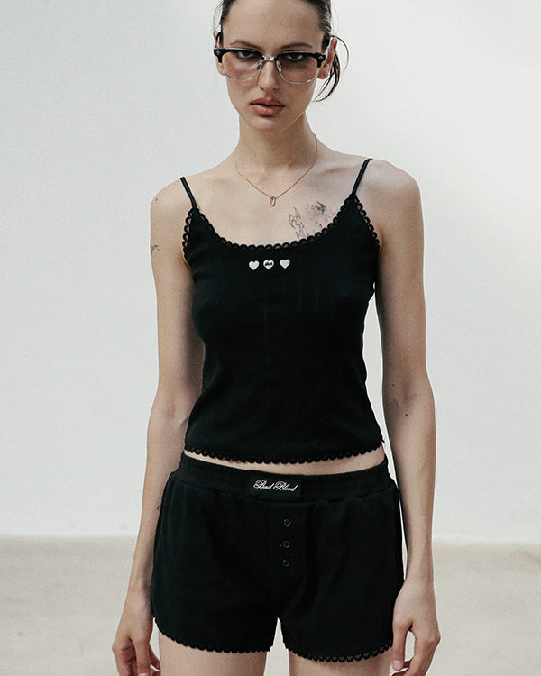 Badblood Classic Logo Pointel Cami Tank - Black
