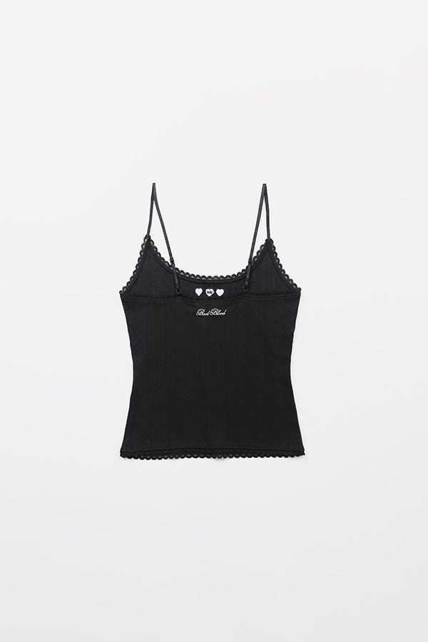 Badblood Classic Logo Pointel Cami Tank - Black