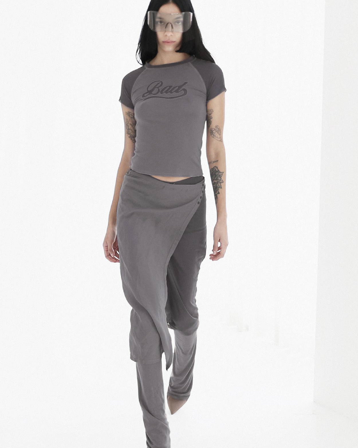 Badblood Second Skin Contrast T-Shirt Charcoal
