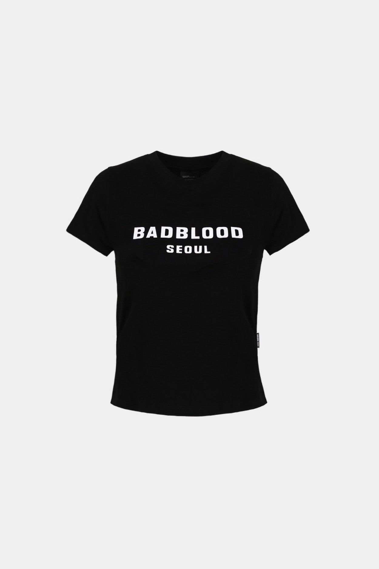 Badblood Printed Logo Short Sleeve Slim Fit Black