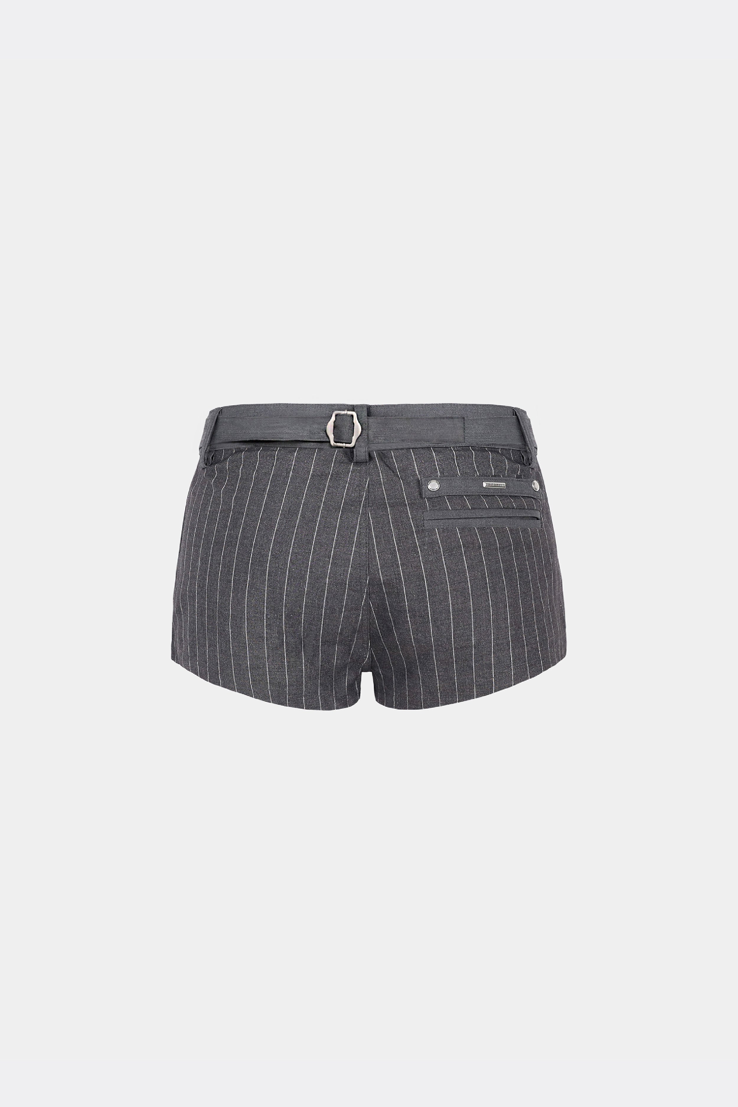 Badblood Proto Gabardine Micro Shorts Striped/Charcoal