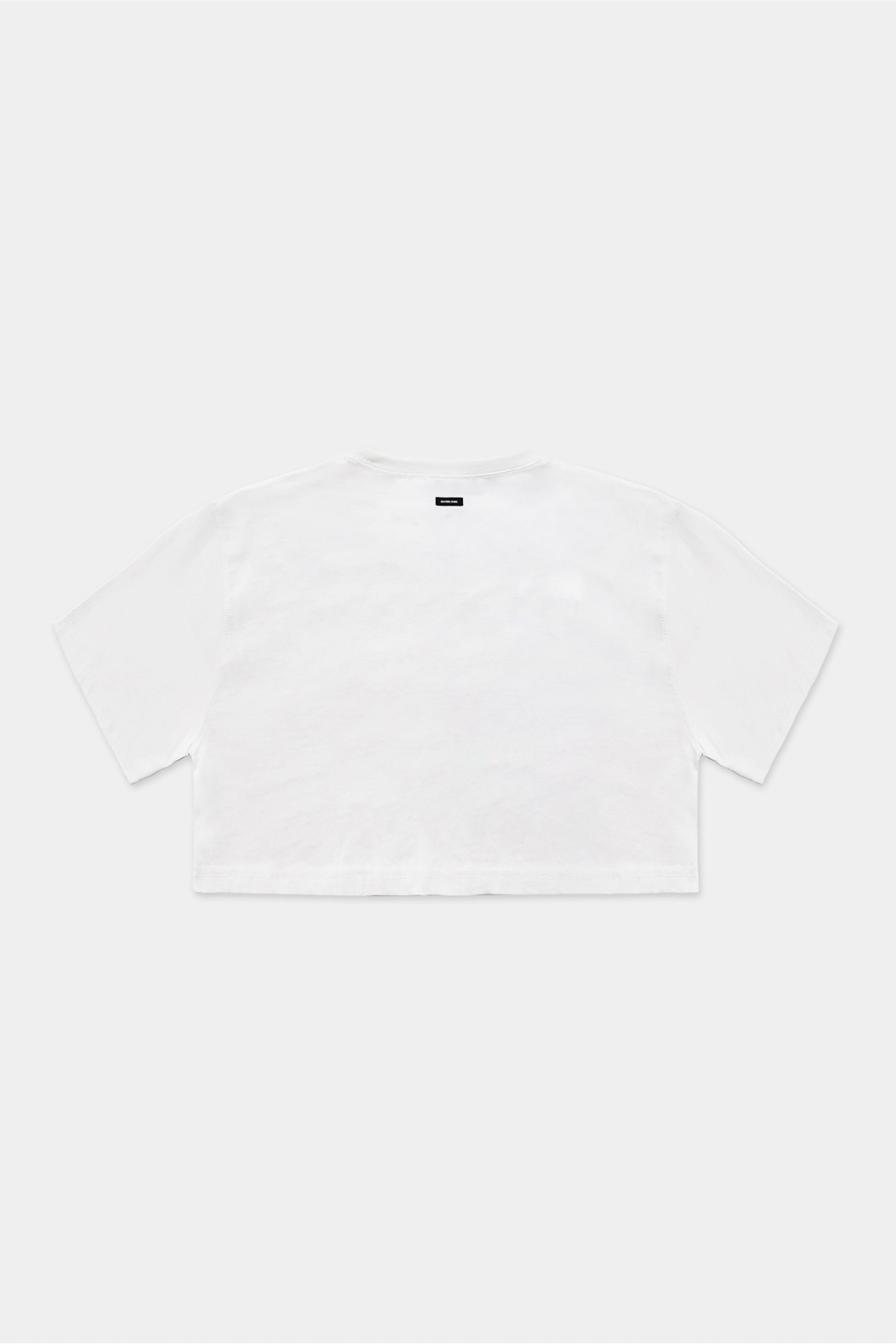 Badblood FFB Rhinestone Crop Short Sleeve Boxy Fit White