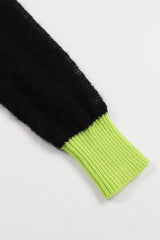 Badblood Kiddo Knit Cropped Long Sleeve Black/Neon