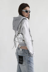 Badblood Fleur Patch Hood Zip-up Slim Fit Gray