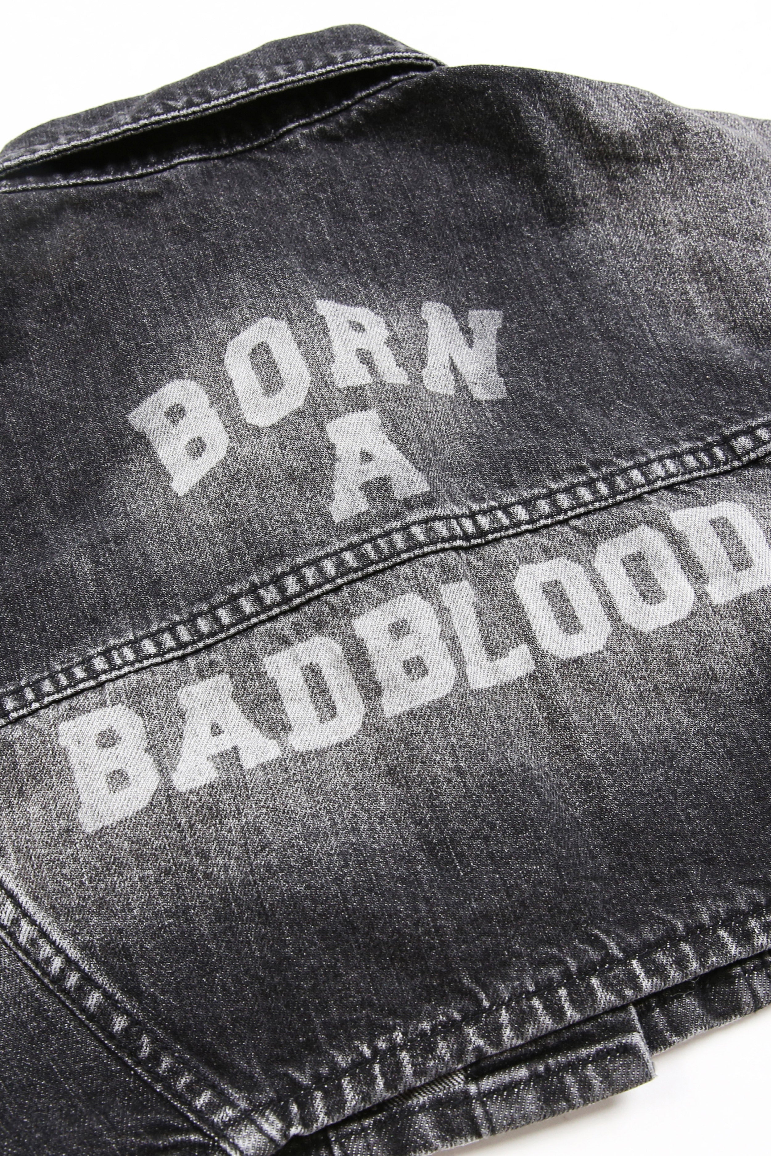 Badblood Extra Cropped Denim Trucker Jacket Black