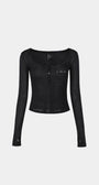 Badblood Nikki Henry Neck Long Sleeve Black