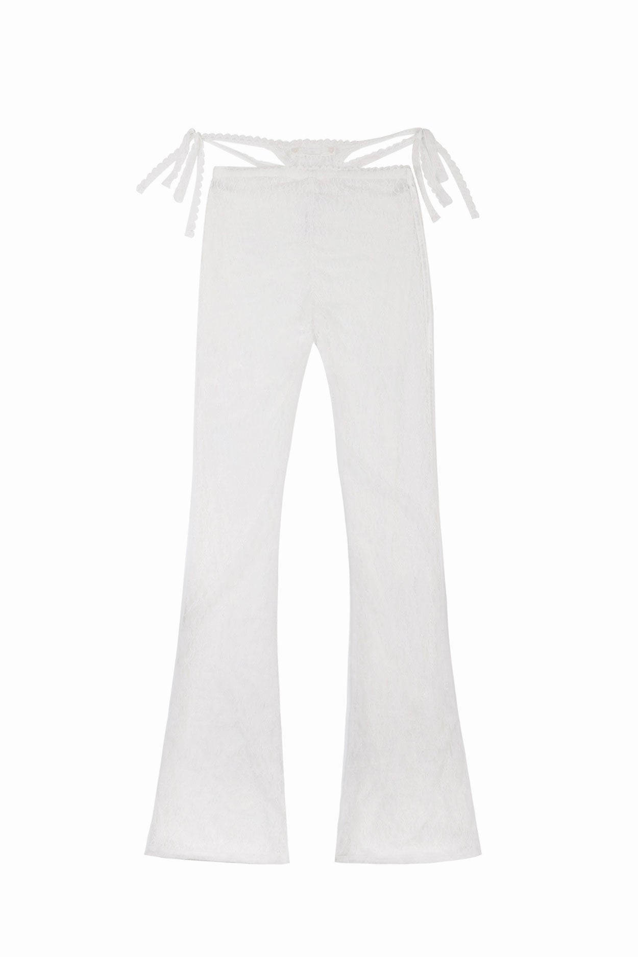 Badblood Selena Lace String Brush Cut Pants White