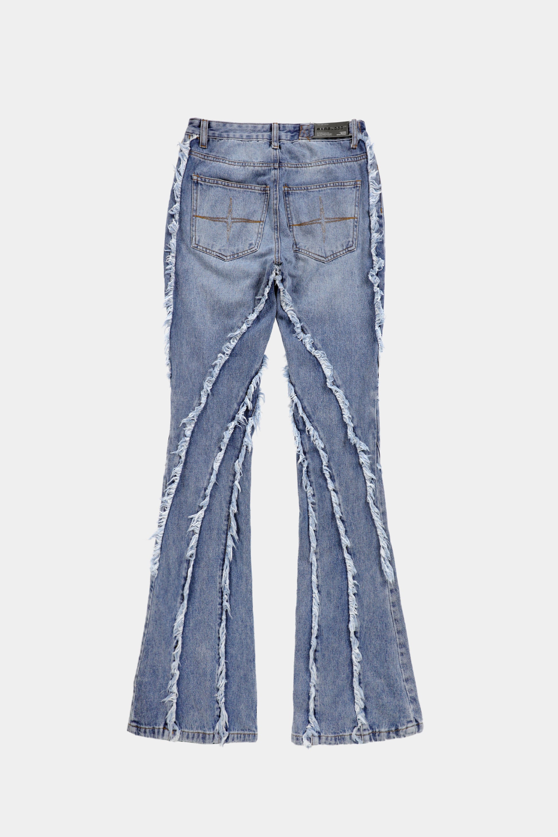 Badblood Twist Frayed Denim Pants Blue