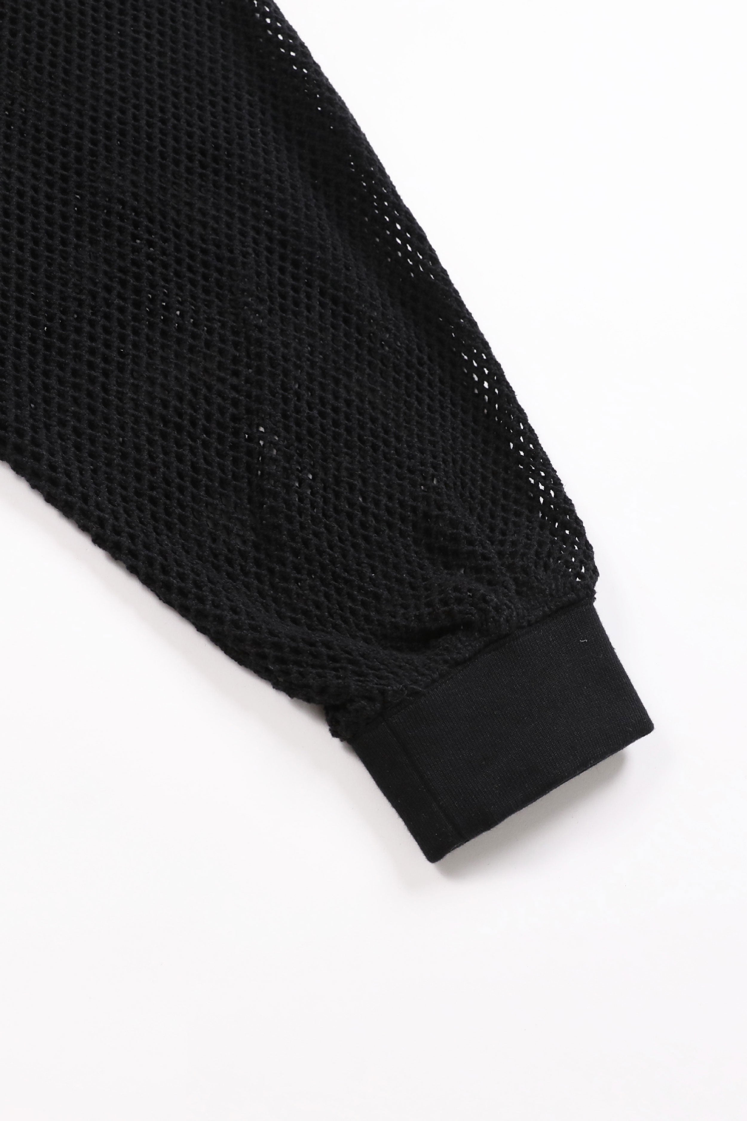 Badblood Fleur Crochet Knit Hood Zip-up Large Fit Black