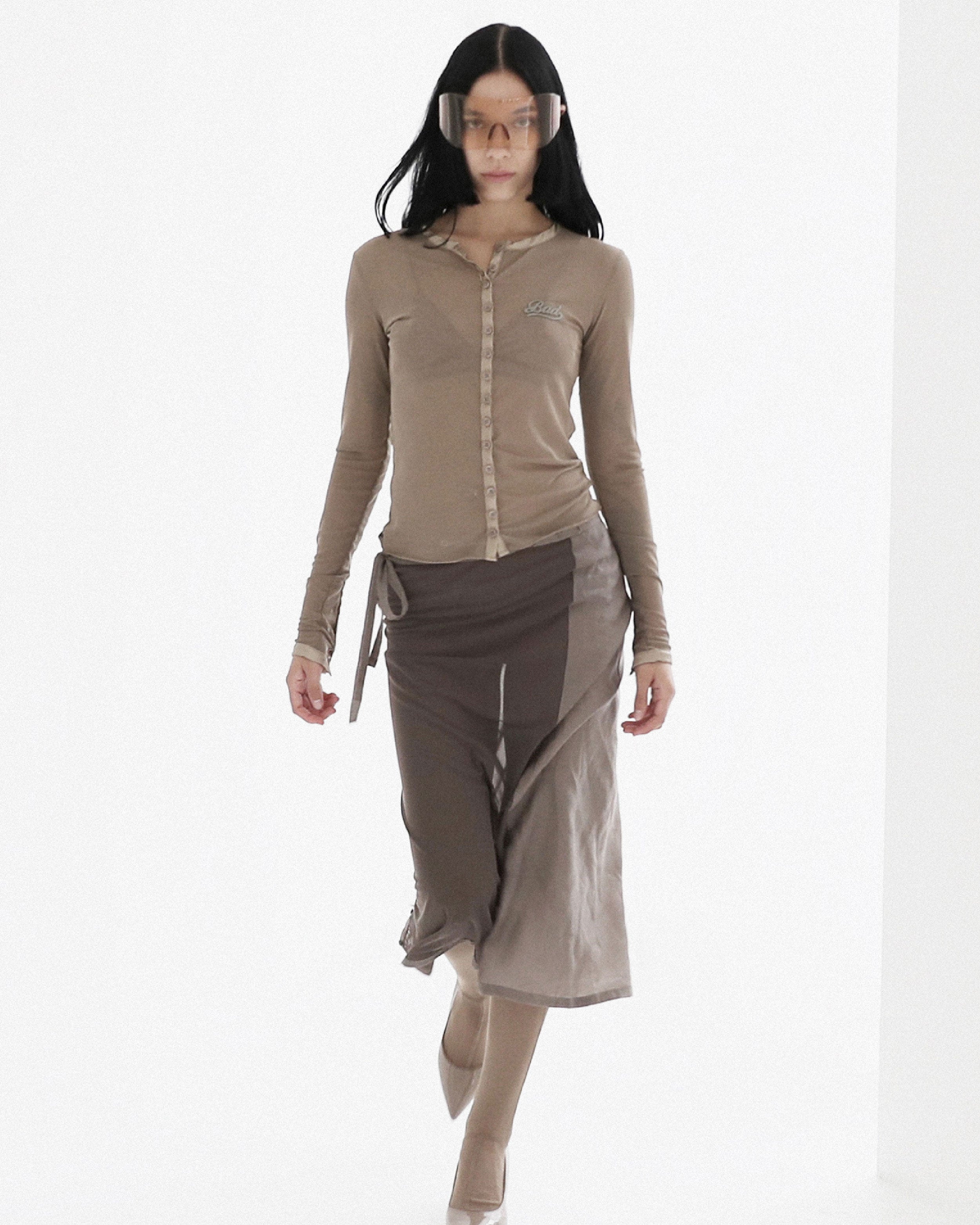 Badblood Breeze Button Up Cardigan Tobacco