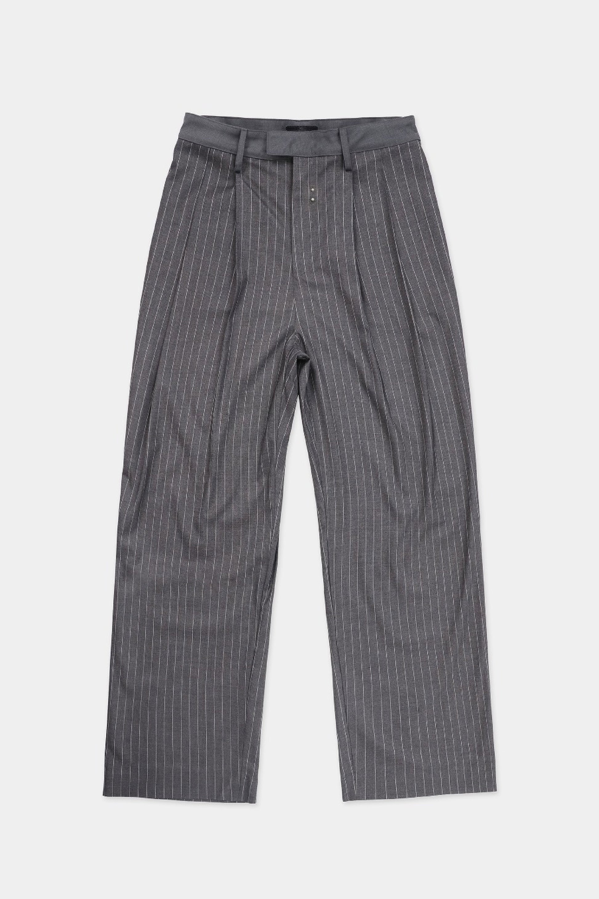 Badblood  Proto Gabardine Pants Baggy Fit Stripe/Charcoal