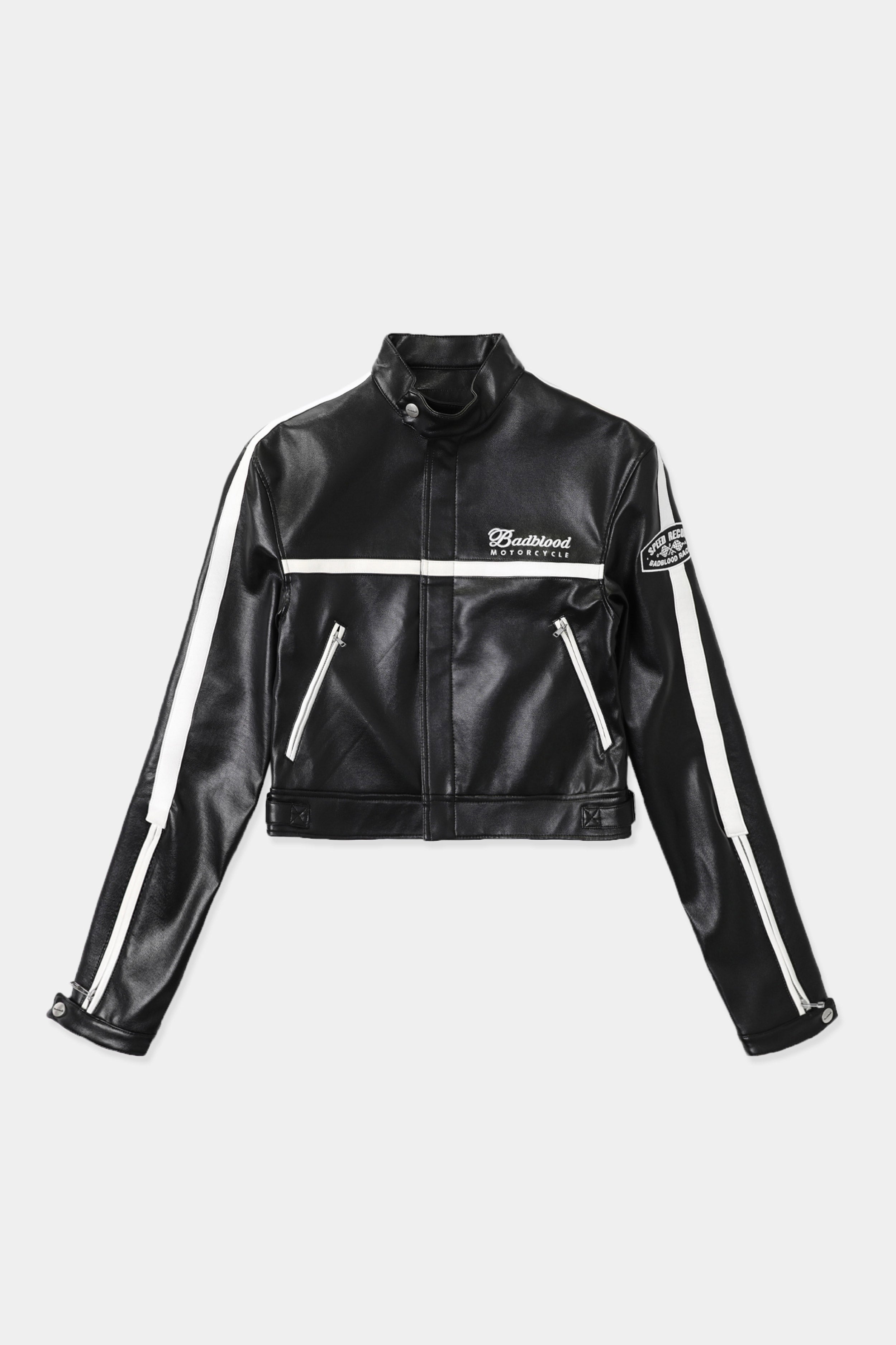 Badblood Eco Leather Racing Jacket Black