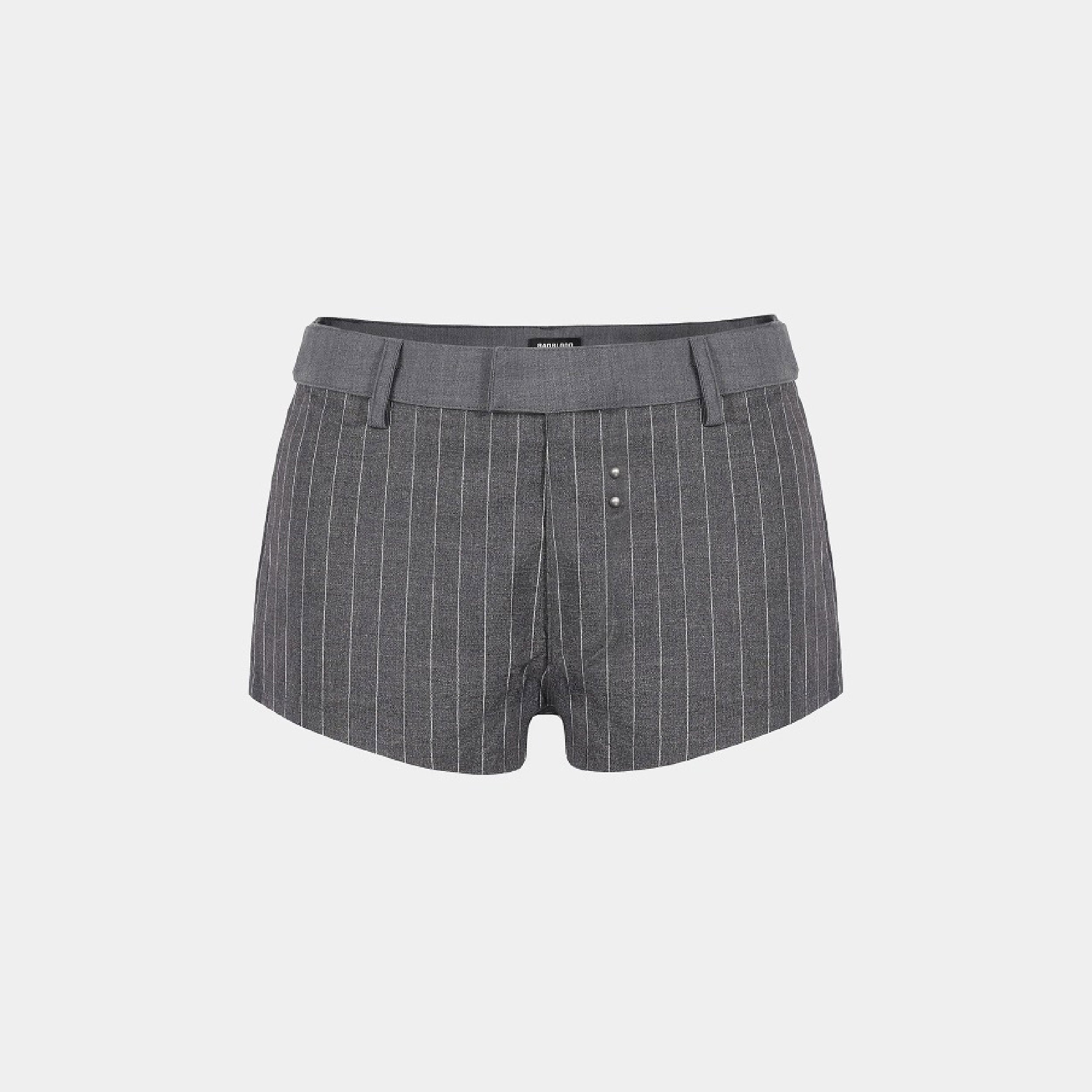 Badblood Proto Gabardine Micro Shorts Striped/Charcoal