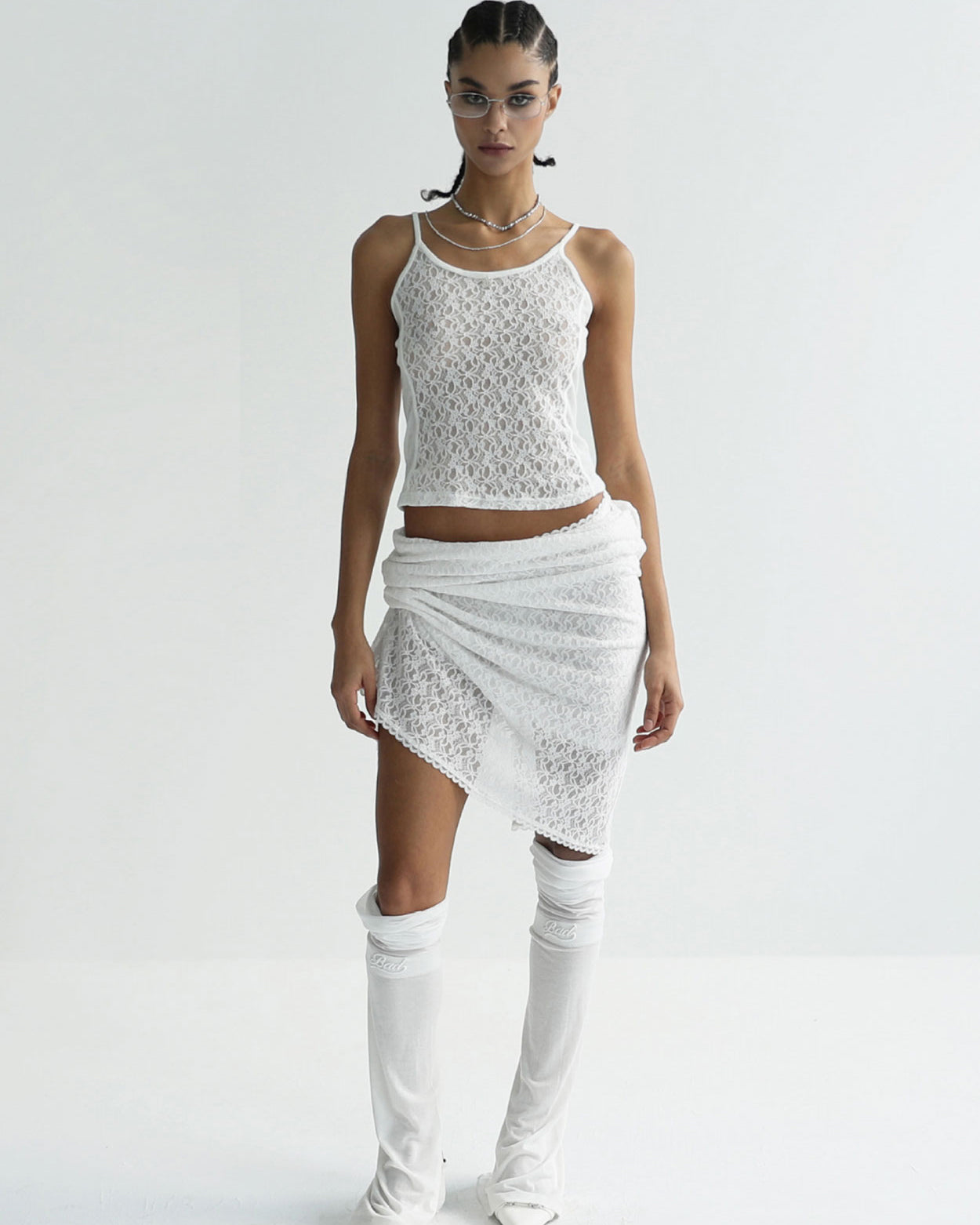 Badblood Selena Lace String Tank White