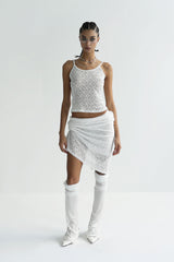 Badblood Selena Lace String Tank White