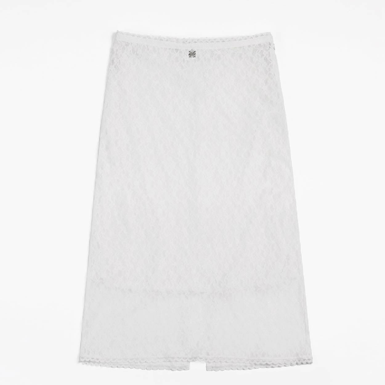 Badblood Selena Lace Midi Skirt White