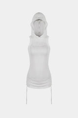 Badblood Second Skin Hooded Mini Dress Cream