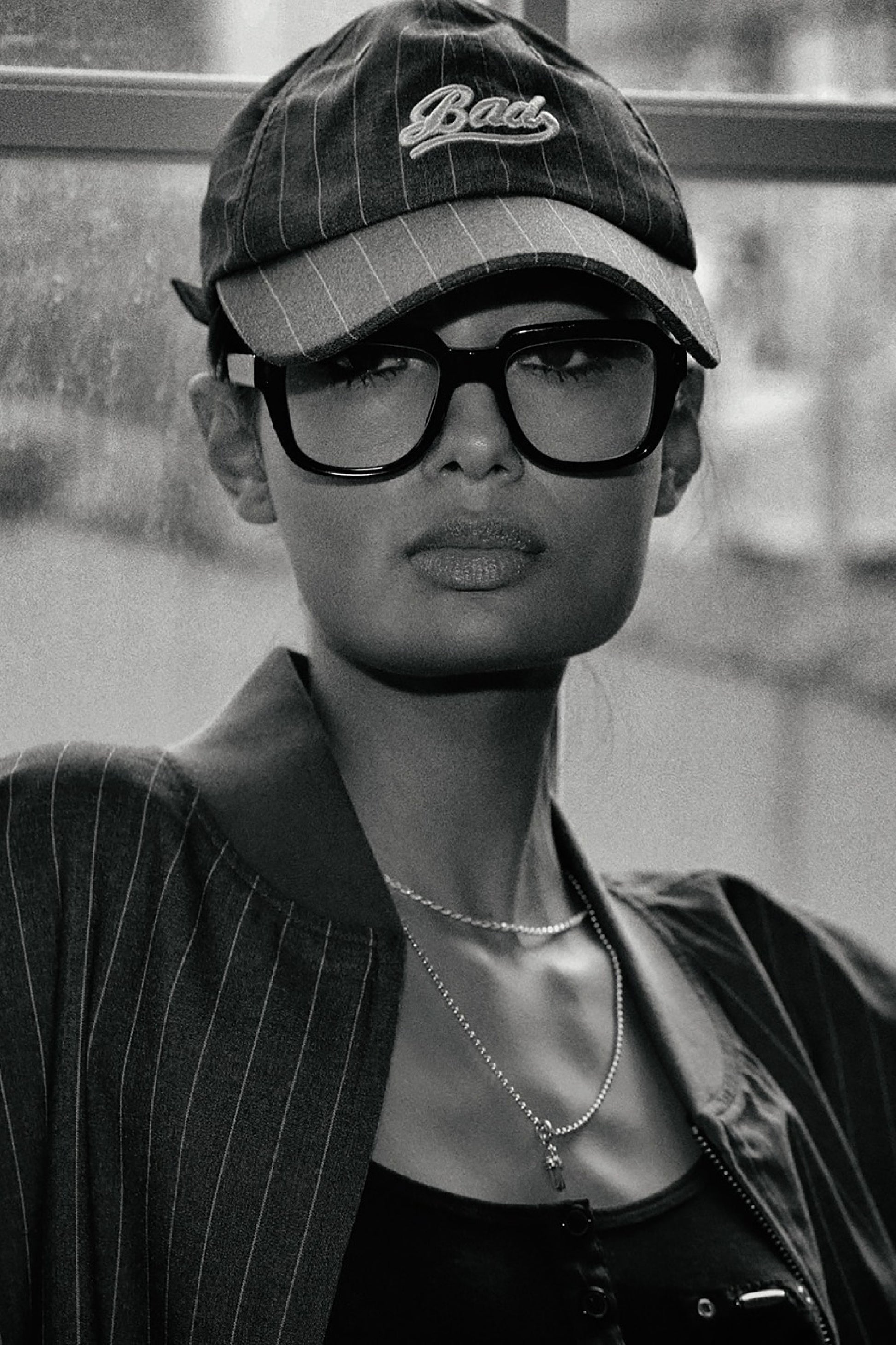 Badblood Gabardine Ball Cap Stripe/Charcoal