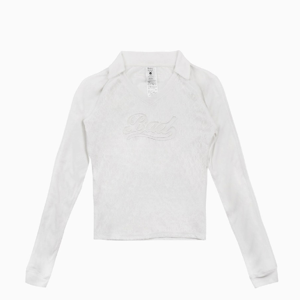 Badblood Selena Lace Polo Top White