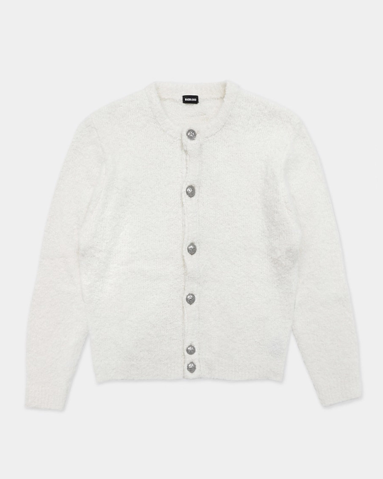 Badblood Boucle Crew Neck Cardigan Cream