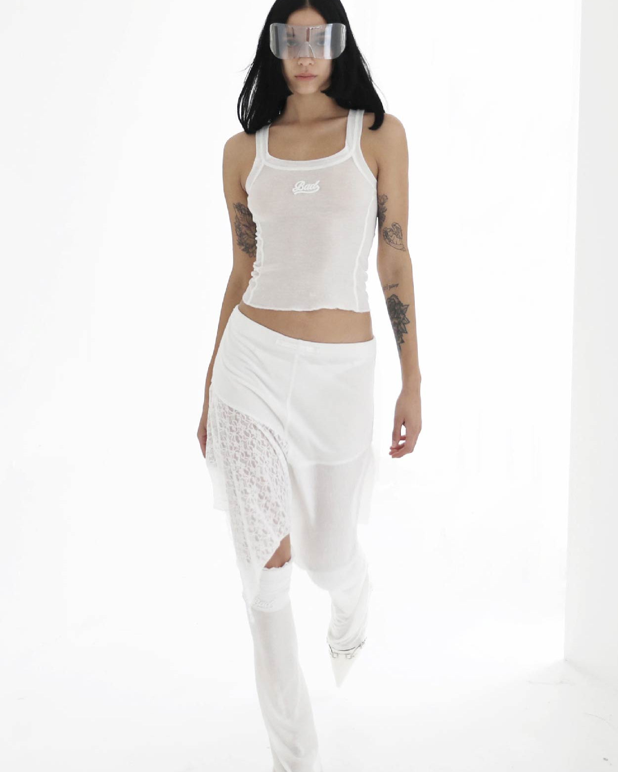 Badblood Second Skin Asymmetric Skirt Cream