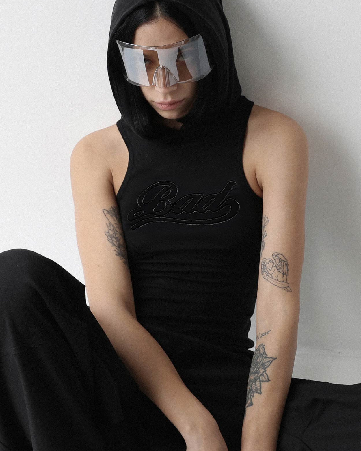 Badblood Second Skin Hooded Mini Dress Black