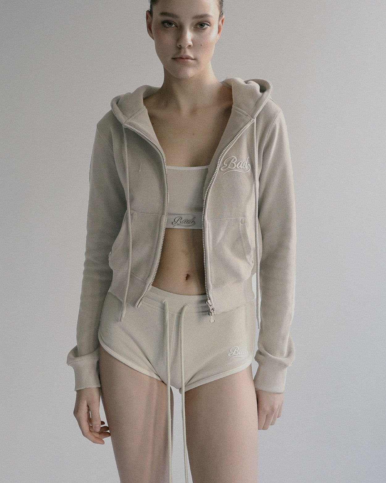 Badblood Beyond Soft Zip-Up Hoodie Cream
