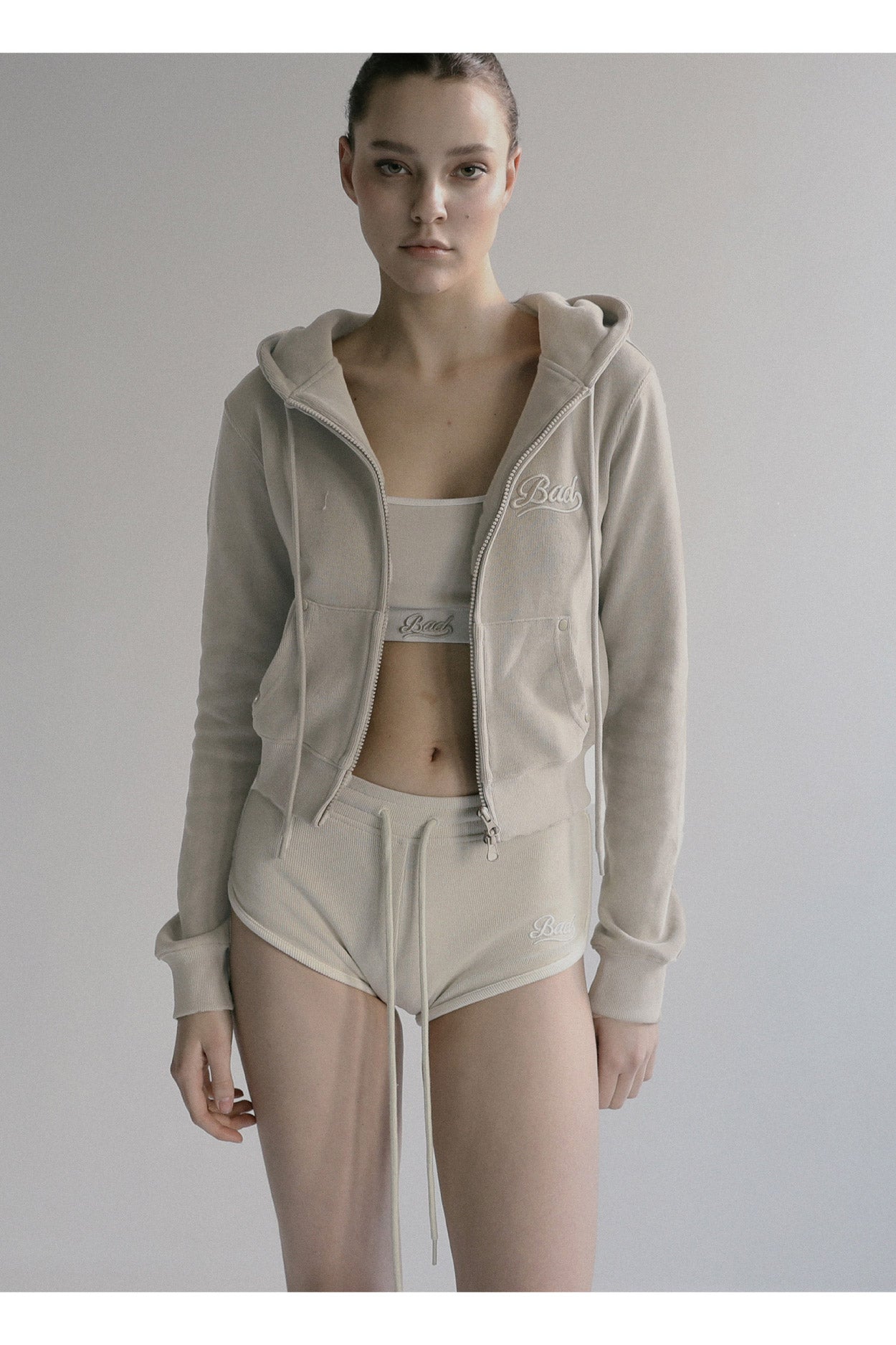 Badblood Beyond Soft Zip-Up Hoodie Cream