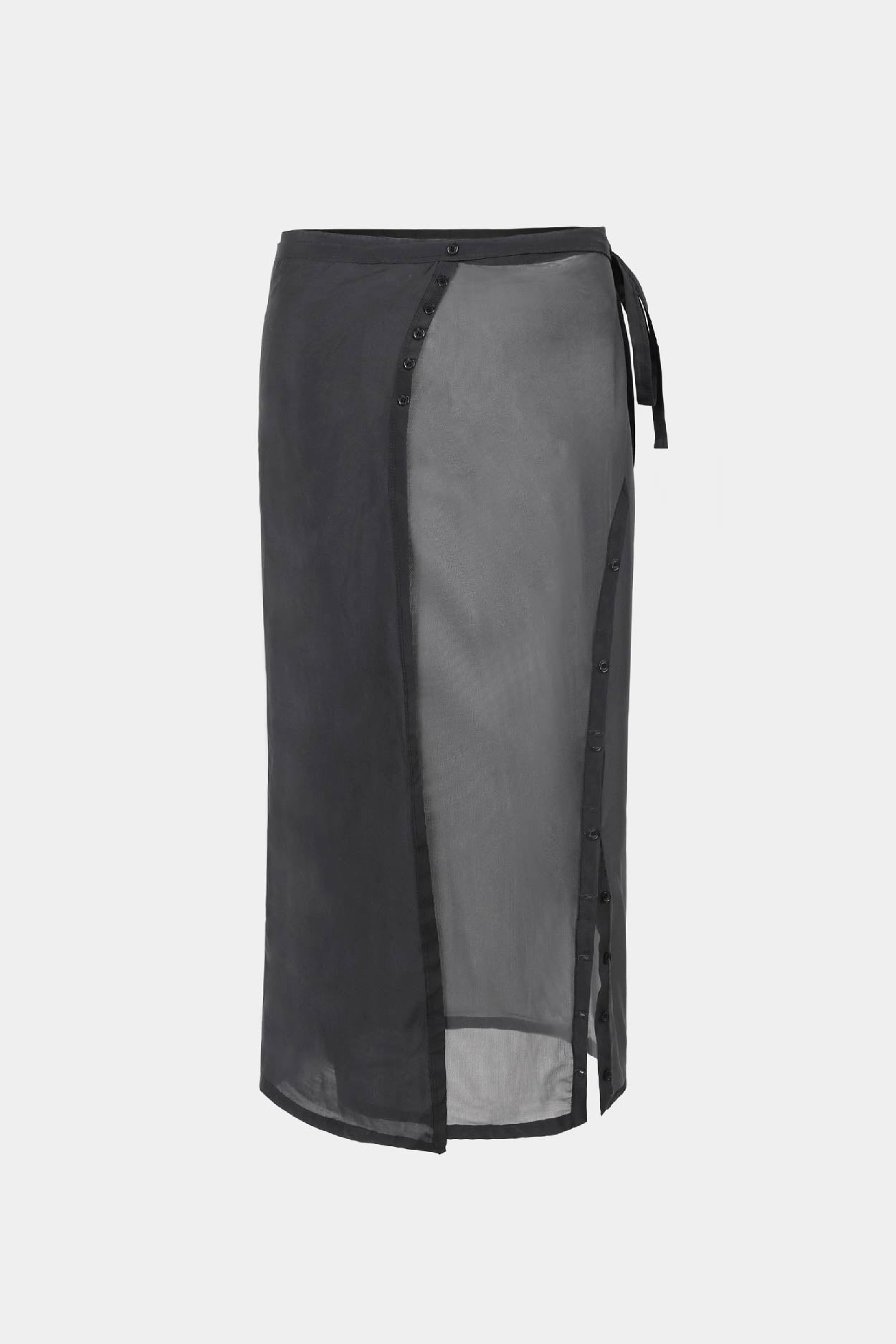 Badblood Breeze Midi Skirt Charcoal