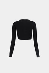 Badblood Fleur crew neck cardigan Black