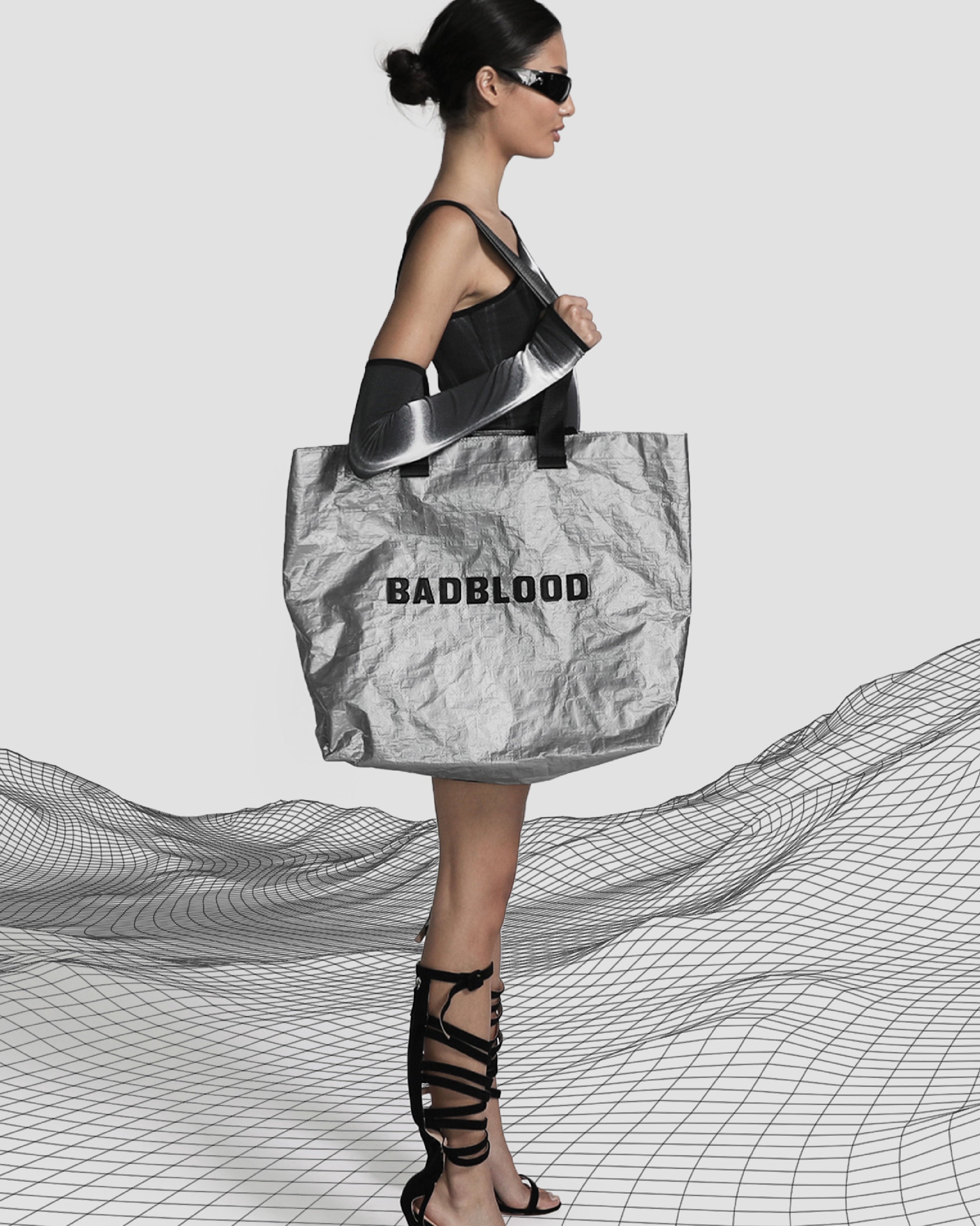 Badblood Shopper Large Bag Silver