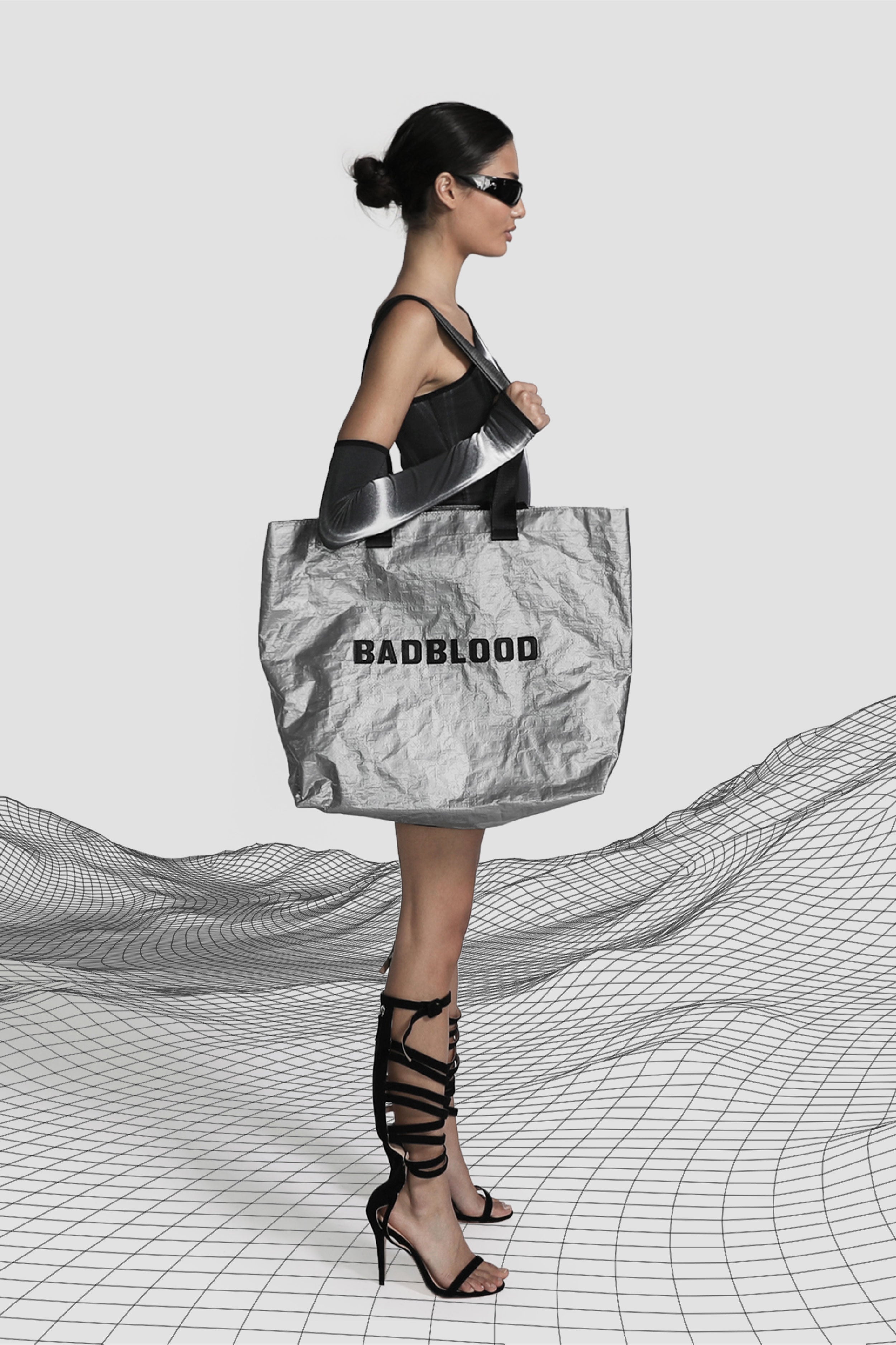 Badblood Shopper Large Bag Silver