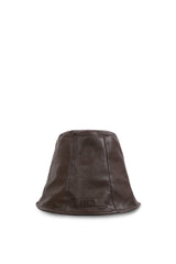 Badblood Leather Bucket Hat Brown