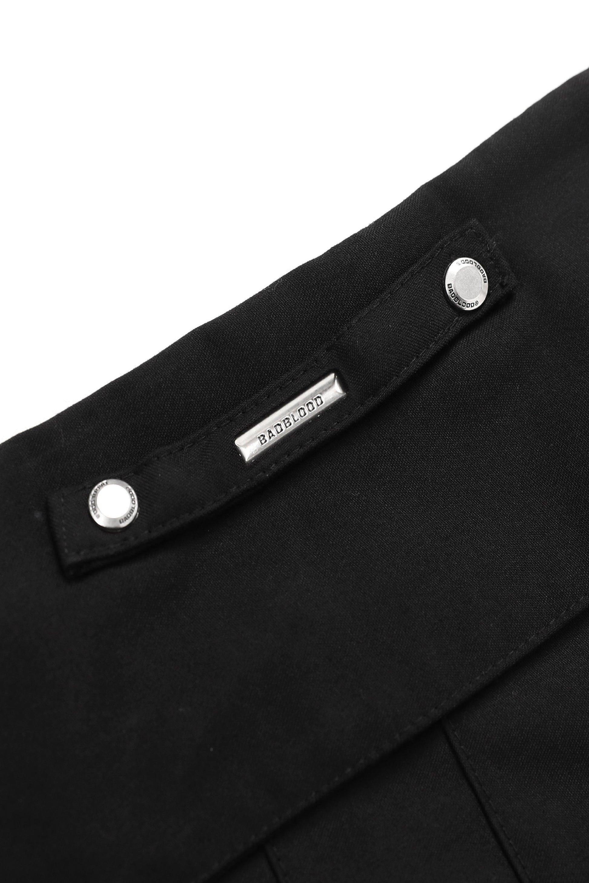 Badblood Proto Gabardine Midi Pleated Skirt Black
