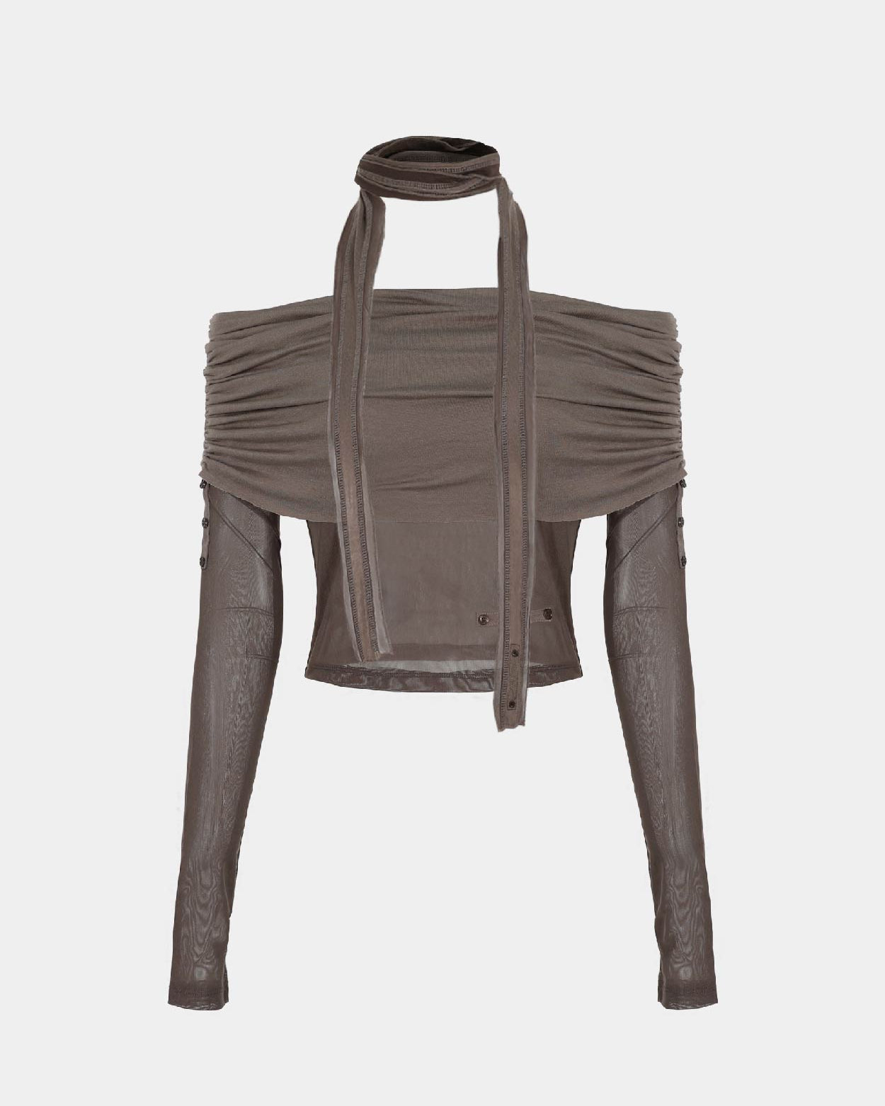 Badblood Second Skin Off Shoulder Top Tobacco