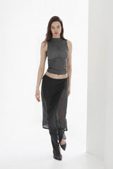 Badblood Breeze Midi Skirt Charcoal