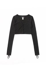 Badblood Workshop Cropped C Cardigan Black