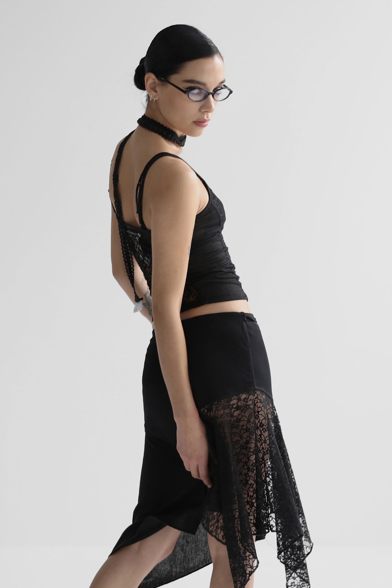 Badblood Selena Lace String Tank Black