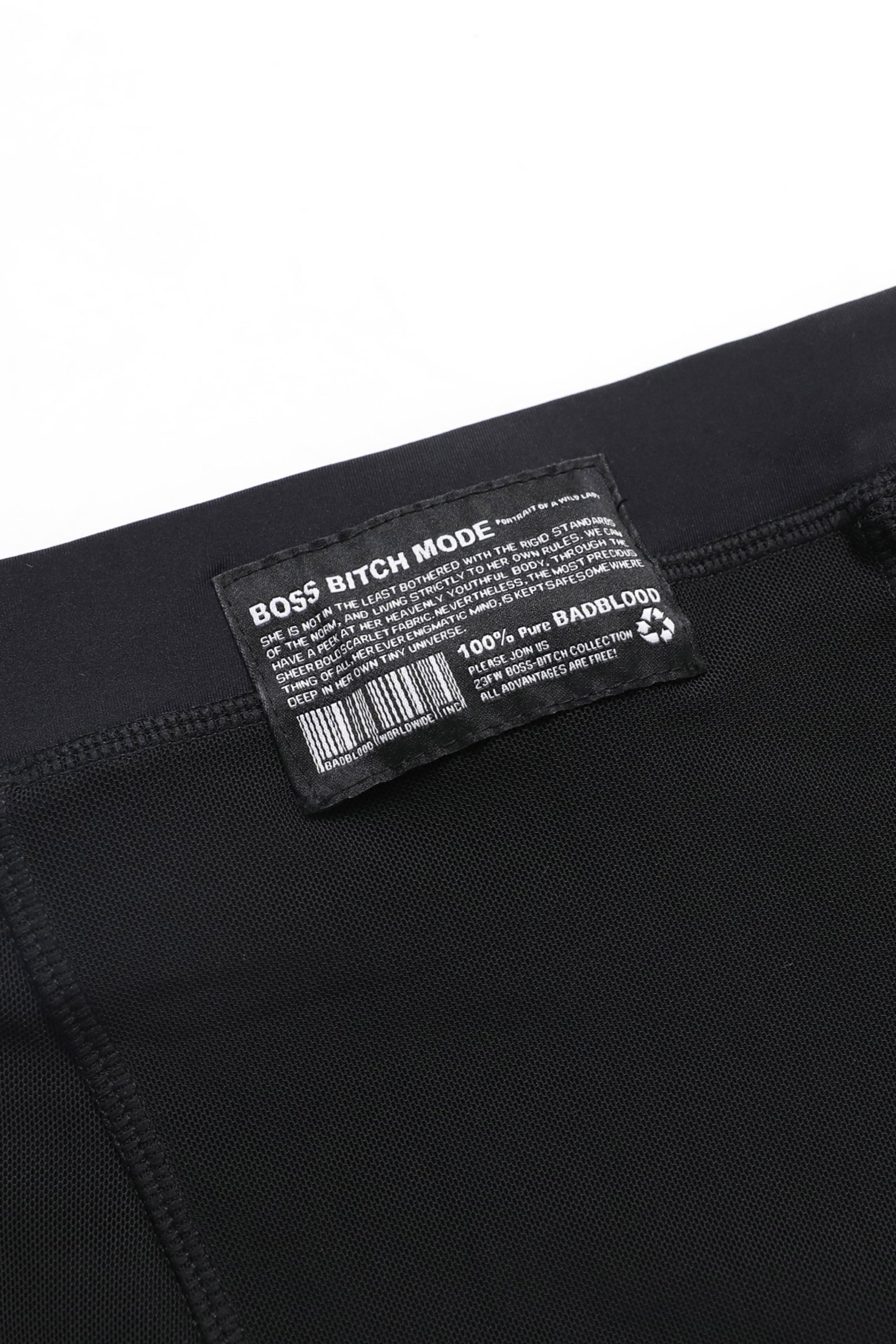 Badblood Boss Mode Mesh Boots Cut Pants Black